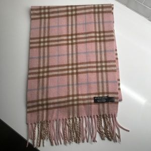 Vintage-Authentic Burberry London Pink Nova Check 100% Cashmere